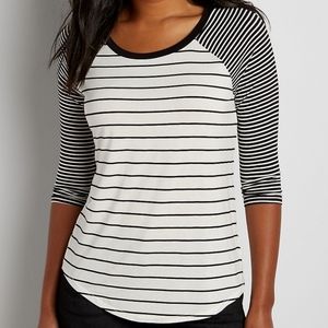 Maurices Black and white striped long sleeve t-shirt